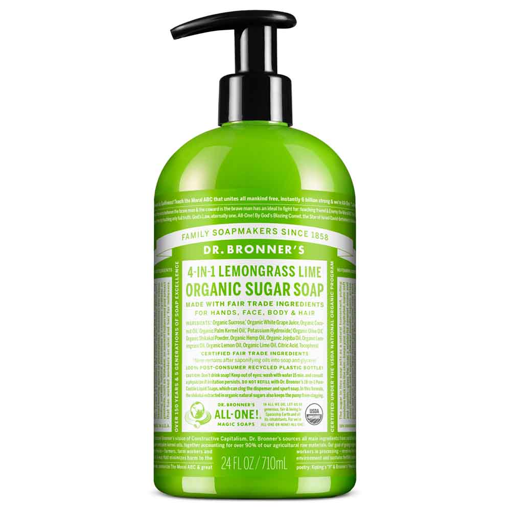 4-In-1 Organic Sugar Soap - Lemongrass Lime - Image 2