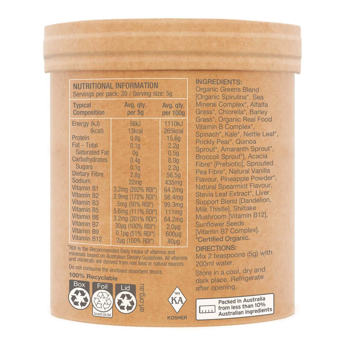 Raw Organic Greens - Vanilla Mint - Image 3