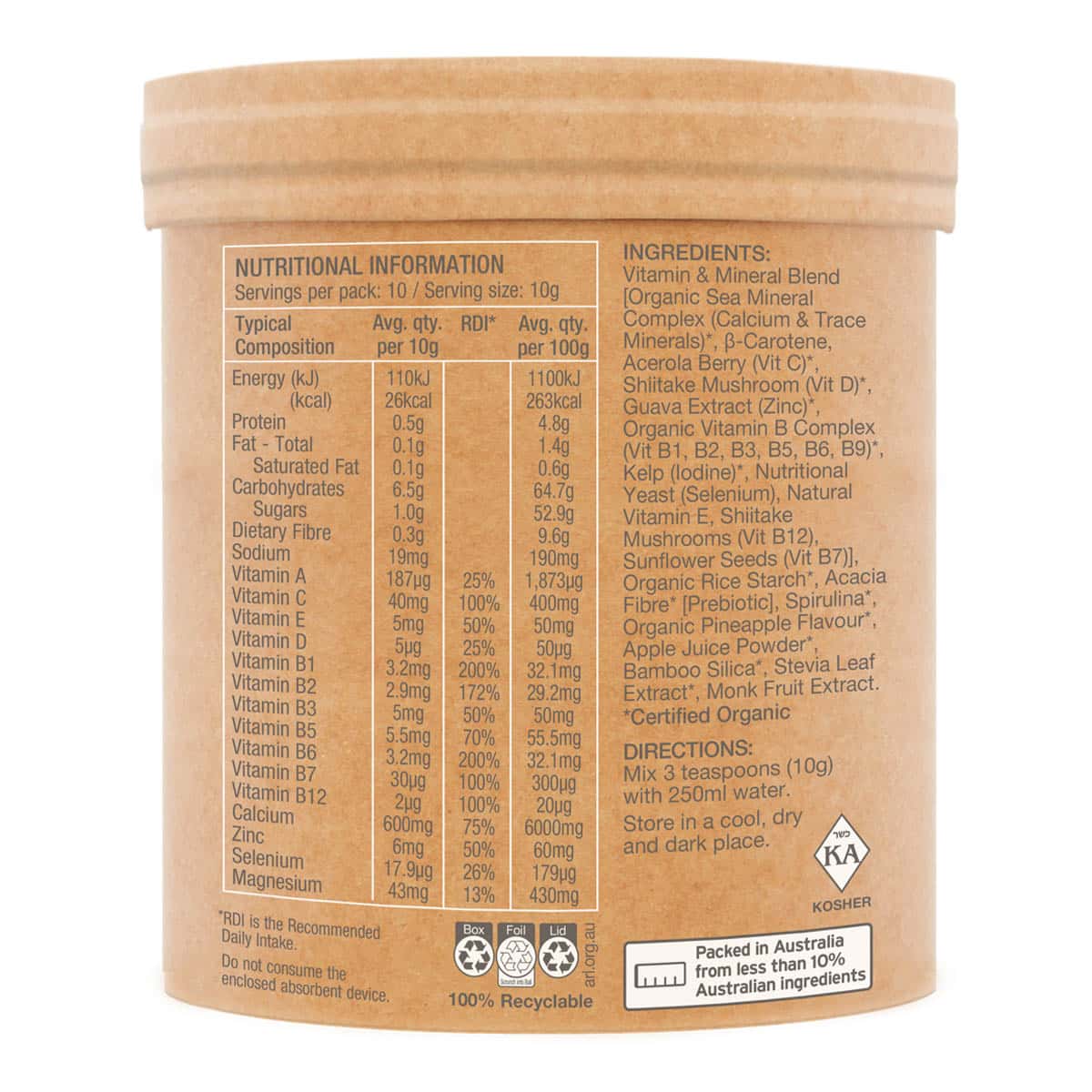 Raw Organic Multivitamin - Pineapple - Image 3