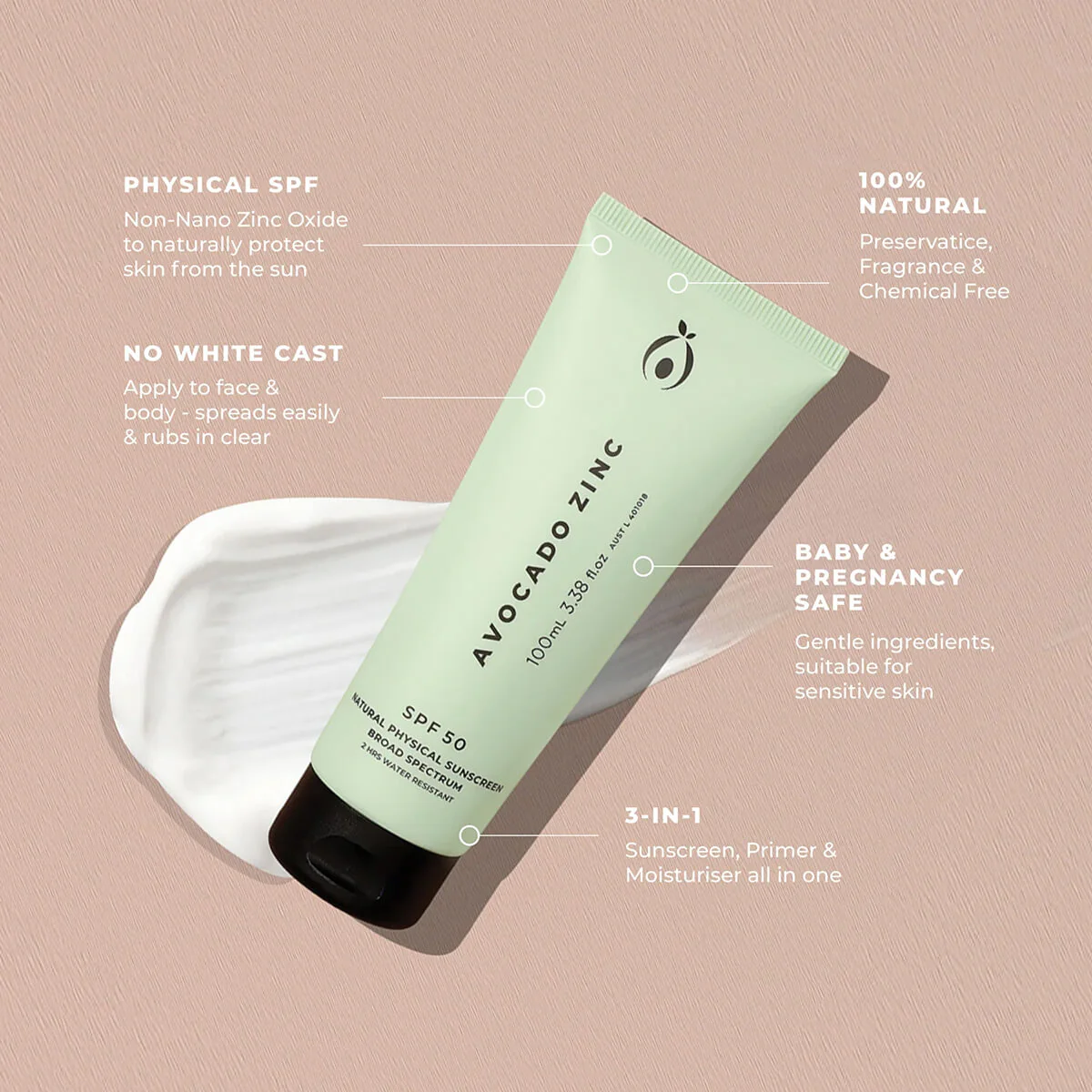 SPF50 Natural Physical Sunscreen - Image 4