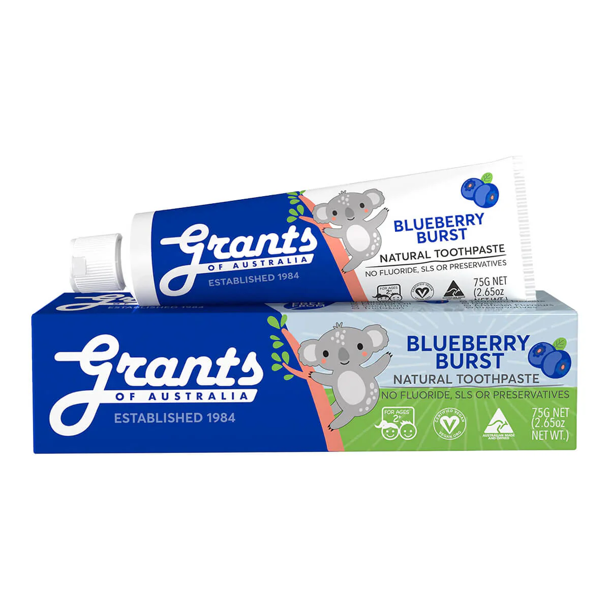 Blueberry Burst Kids Natural Toothpaste - Fluoride Free