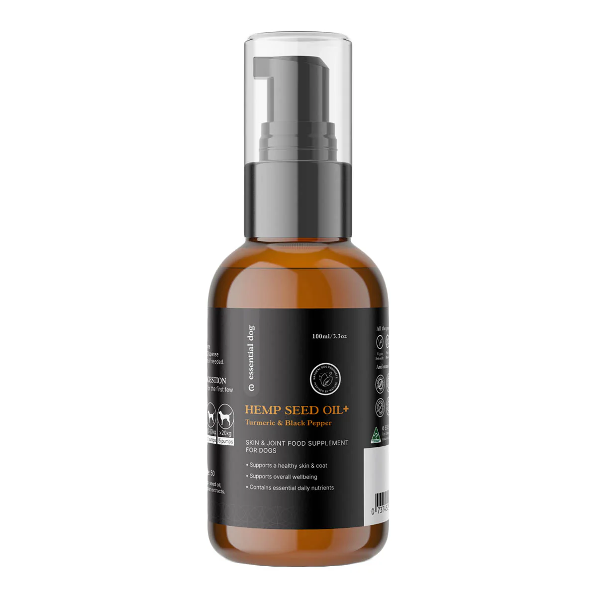 Hemp Seed Oil for Dogs - Turmeric & Black Pepper