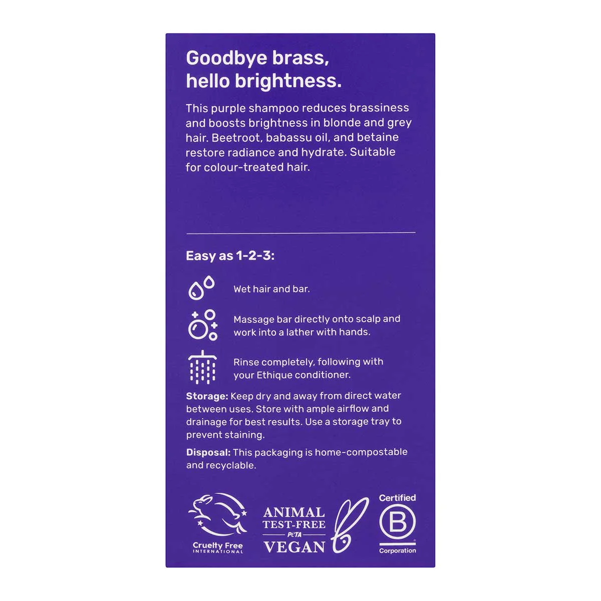 Purple Solid Shampoo for Blonde & Grey Hair - Image 3