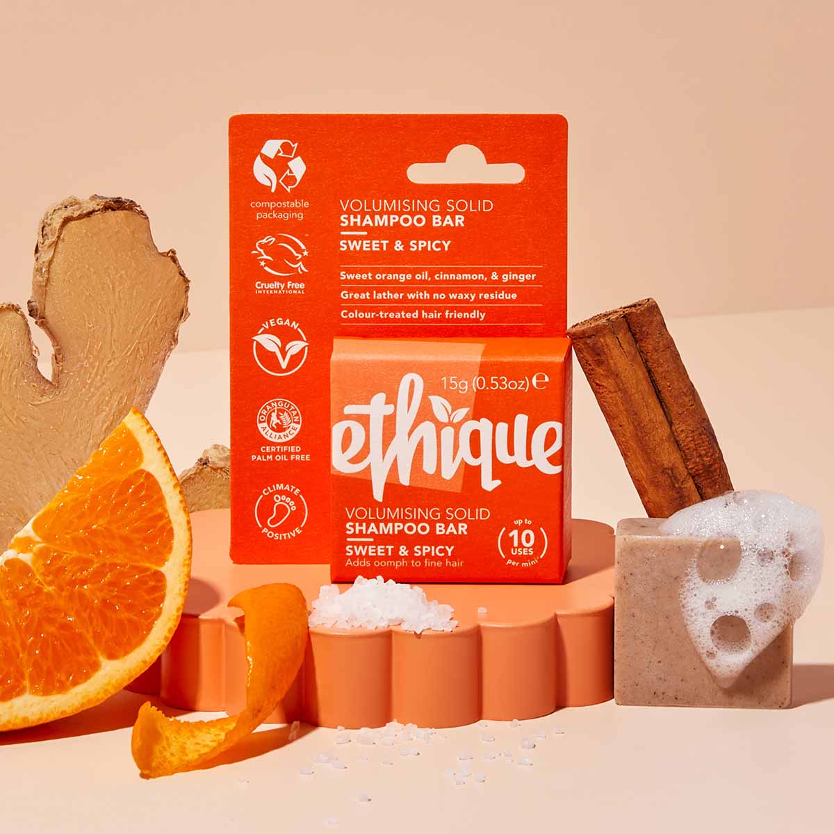 Sweet & Spicy Volumising Solid Shampoo Bar Mini - Image 2