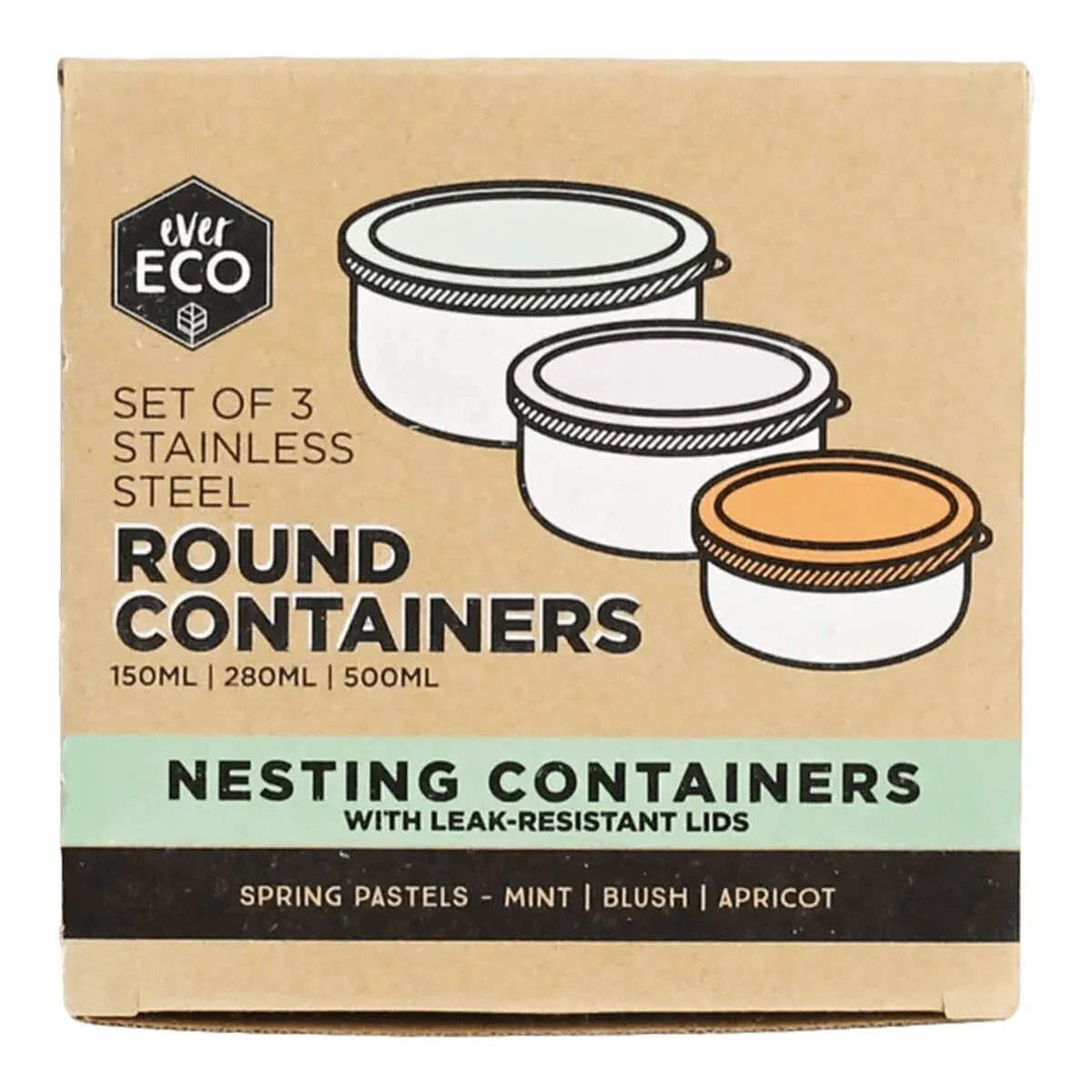 Stainless Steel Round Nesting Containers