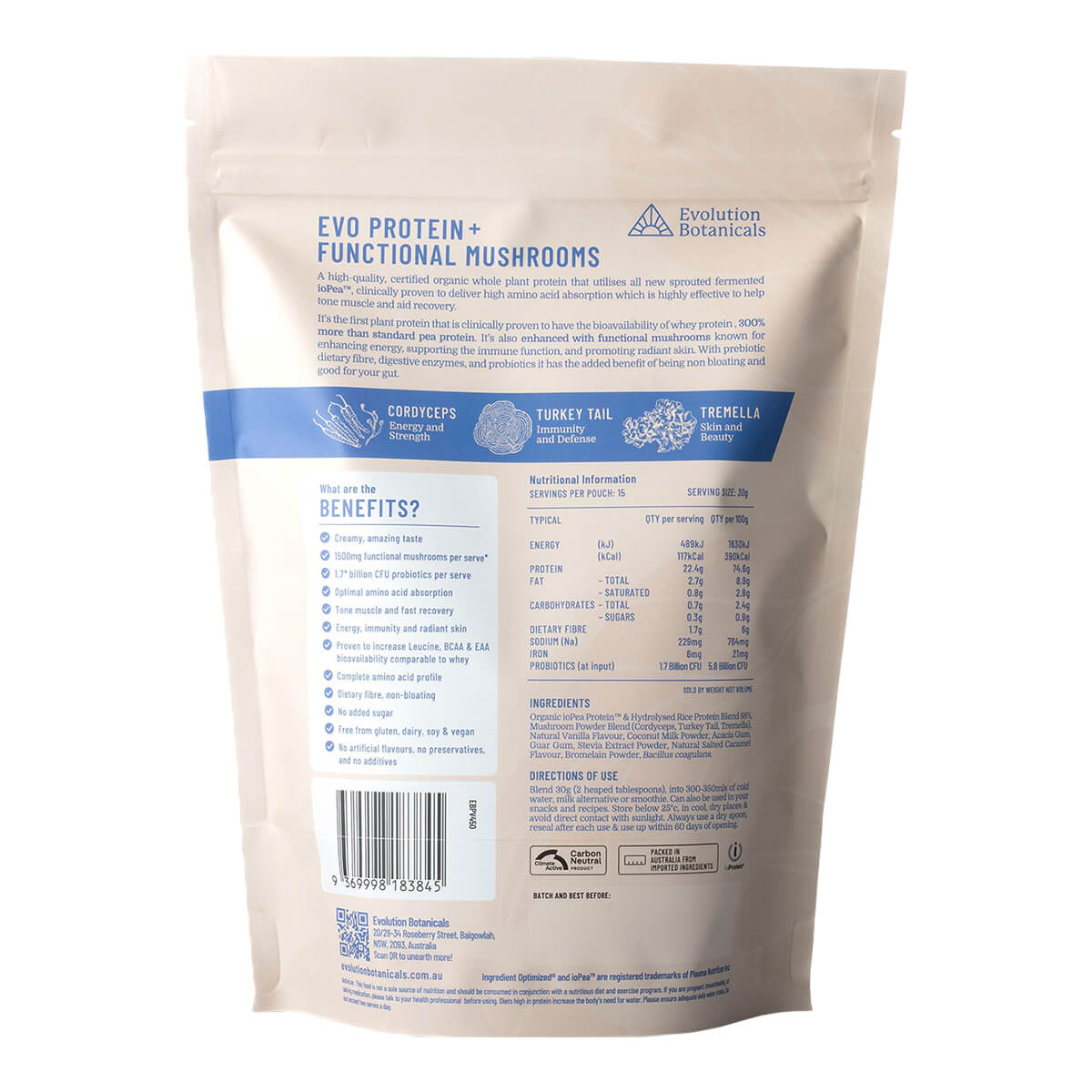 EVO Protein + Functional Mushrooms - Creamy Vanilla - Image 2