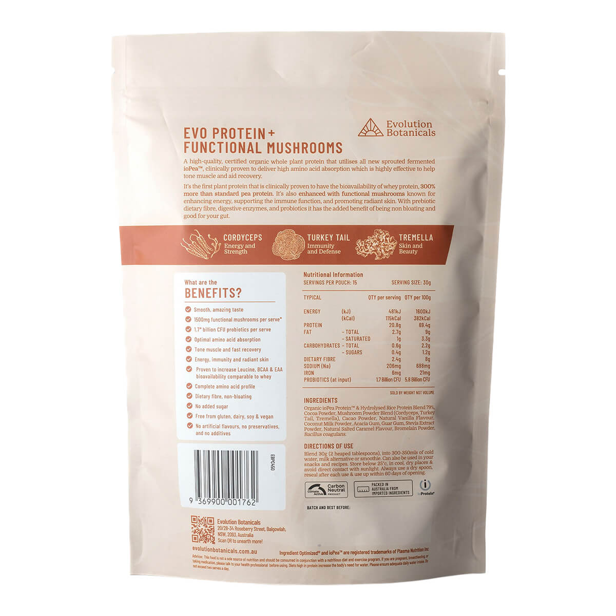 EVO Protein + Functional Mushrooms - Smooth Chocolate - Image 2