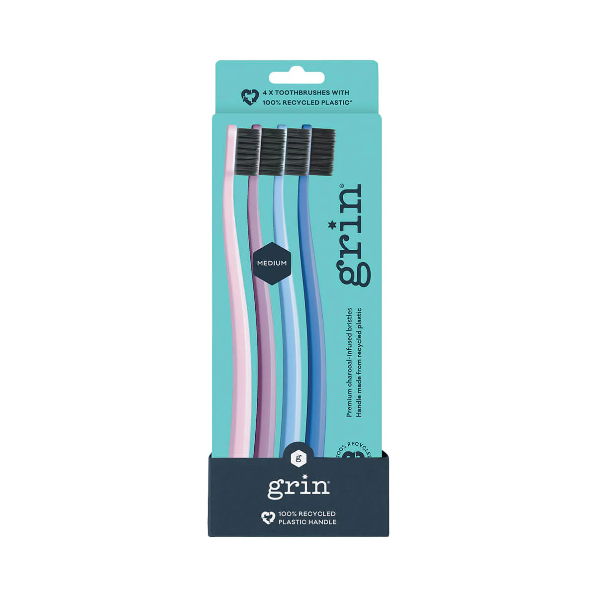 100% Recycled Charcoal-Infused Toothbrush - Medium - Image 3
