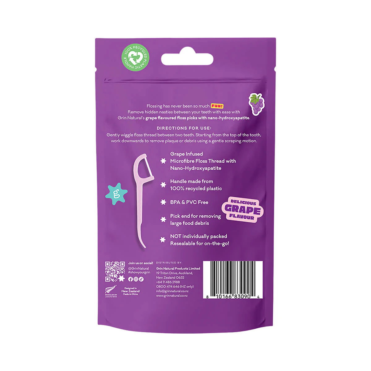 Ultra Smooth Grape Flavoured Floss Picks - Image 2