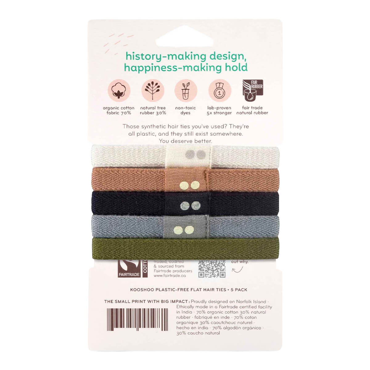 Plastic-Free Flat Hair Ties - Classic - Image 6