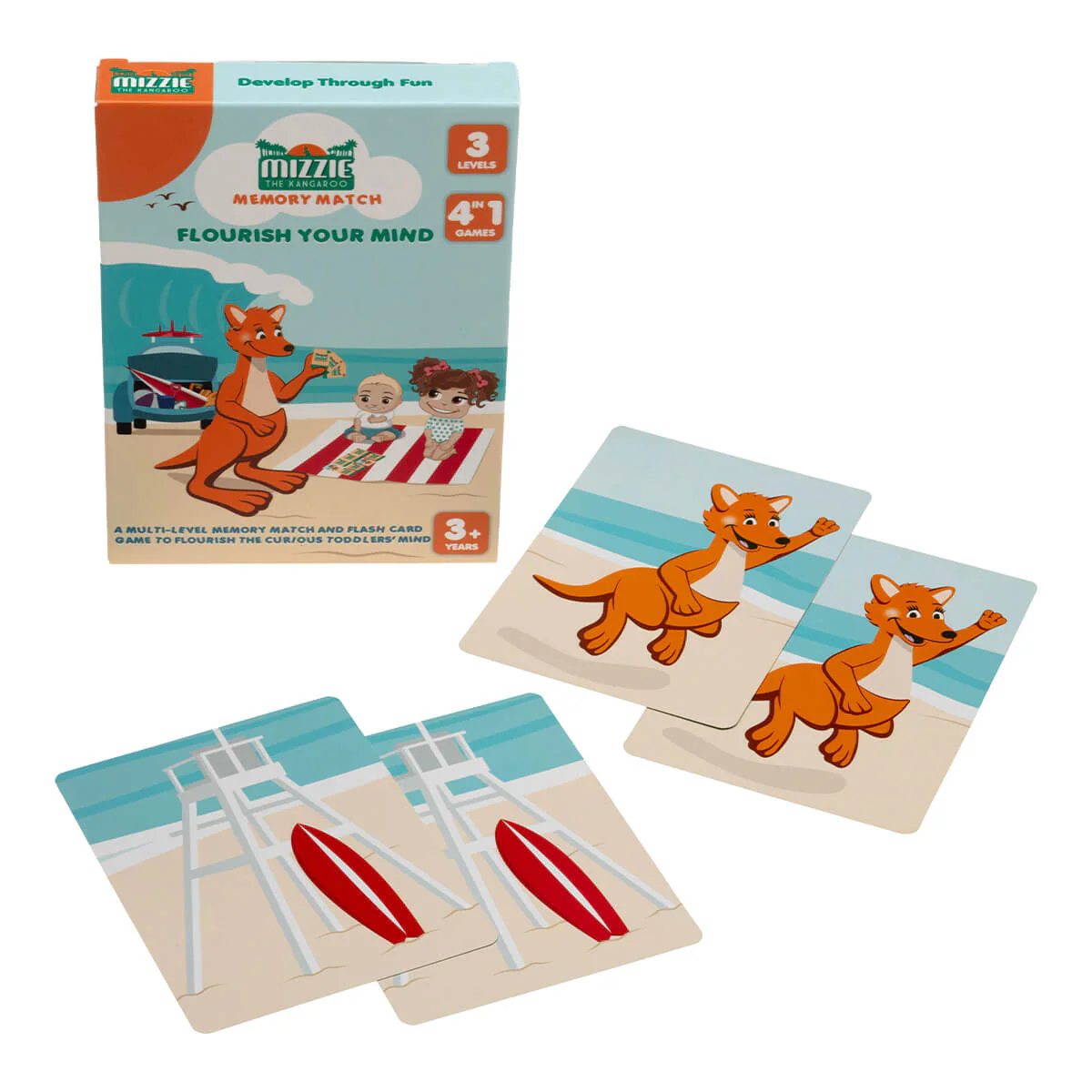 Mizzie Memory Match 4-in-1 Flash Card Game Set - Image 4