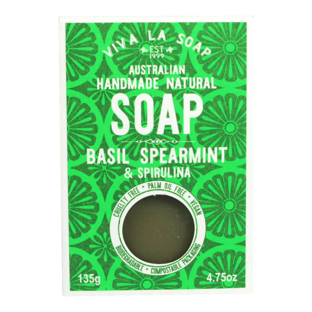 Natural Soap - Basil, Spearmint & Spirulina
