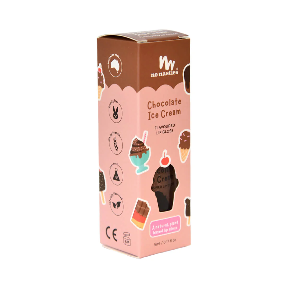 Kids Natural Lip Gloss - Chocolate Ice Cream - Image 2