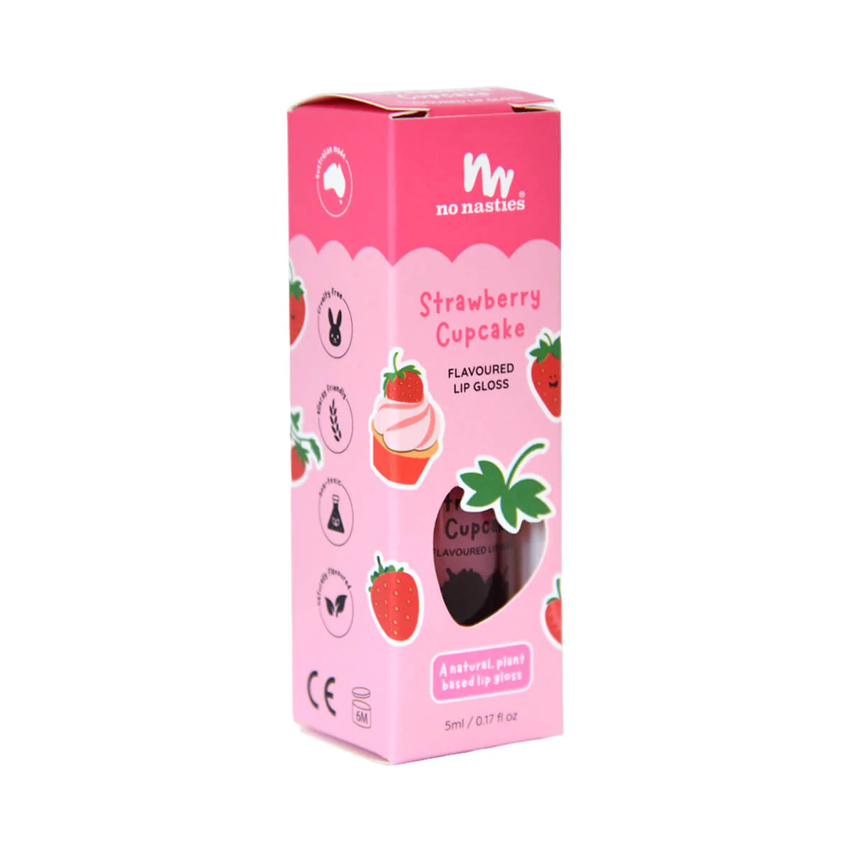 Kids Natural Lip Gloss - Strawberry Cupcake - Image 2