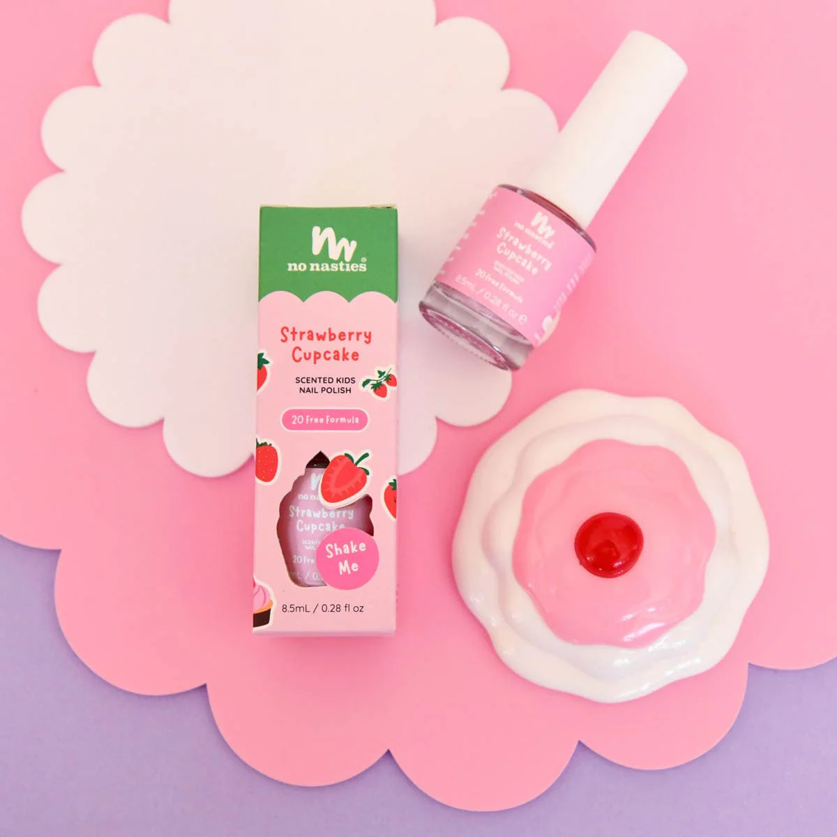 Kids Scented Nail Polish - Strawberry Cupcake - Image 3