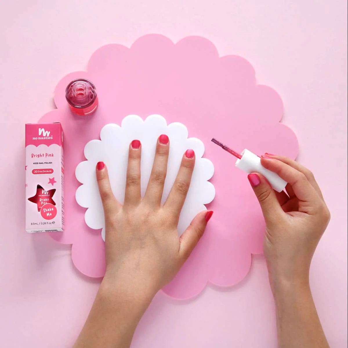 Kids Water-Based Nail Polish - Bright Pink - Image 2