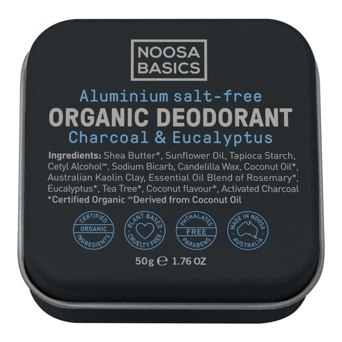 Deodorant Cream Tin - Charcoal & Eucalyptus