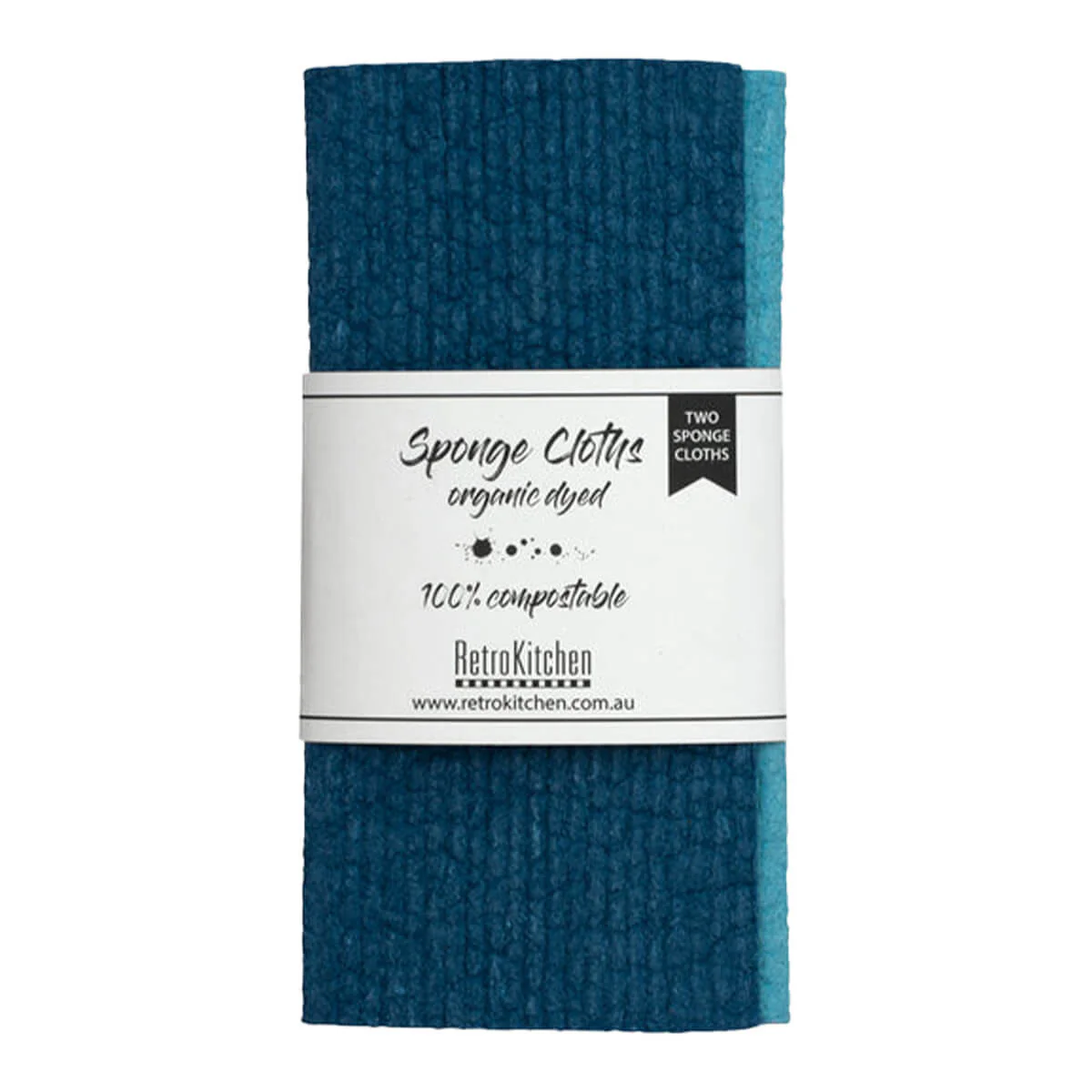 Organic Dyed Compostable Sponge Cloth Set - Marine