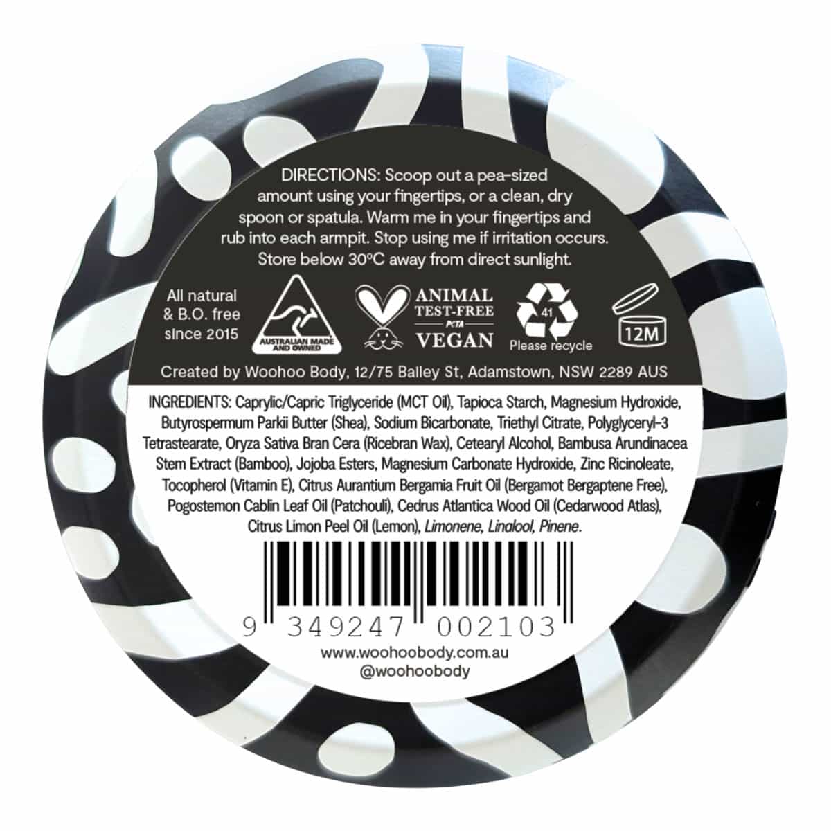 All Natural Deodorant Paste Tin - Tux - Image 2